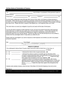 Get 90 Day Notice To Move Out Form in PDF