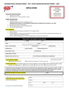 Get Aaa International Driving Permit Application Form in PDF