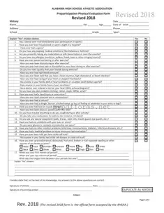 Get Alabama High School Physical Form in PDF