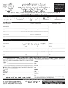 Get Alabama Mvt 20 1 Form in PDF