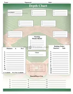 Get Baseball Field Lineup Form in PDF
