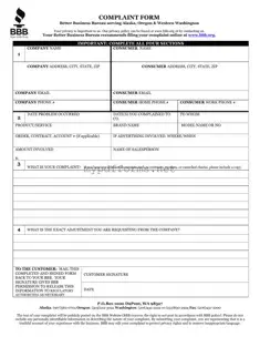 Get Bbb Complaint Form in PDF