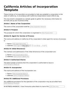 Attorney-Verified  Articles of Incorporation Document for California