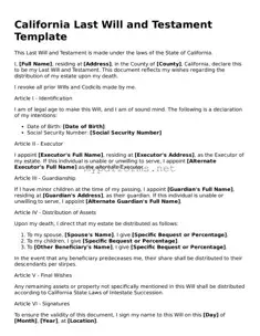 Attorney-Verified  Last Will and Testament Document for California