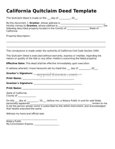 Attorney-Verified  Quitclaim Deed Document for California