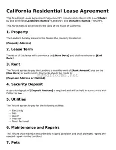 Attorney-Verified  Residential Lease Agreement Document for California