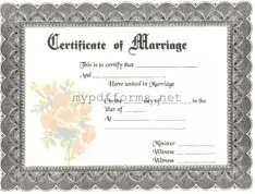 Get Marriage Certificate Form in PDF