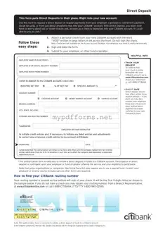 Get Citibank Direct Deposit Form in PDF