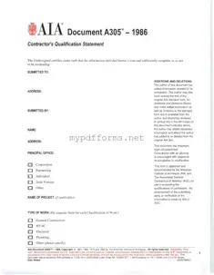Get AIA A305 Form in PDF