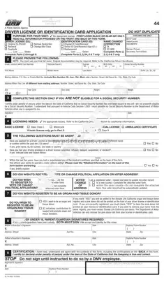 Get Ca Dmv Dl 44 Form in PDF