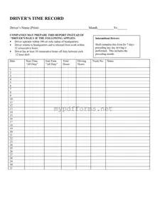 Get Driver Time Record Form in PDF