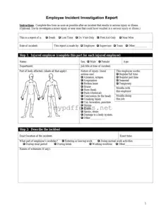 Get Employee Accident Report Form in PDF