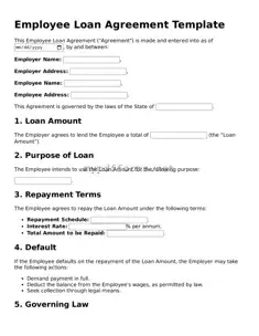 Employee Loan Agreement Template