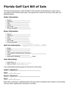 Attorney-Verified  Golf Cart Bill of Sale Document for Florida