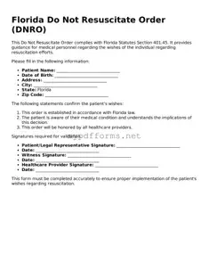 Attorney-Verified  Do Not Resuscitate Order Document for Florida