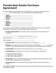 Attorney-Verified  Real Estate Purchase Agreement Document for Florida