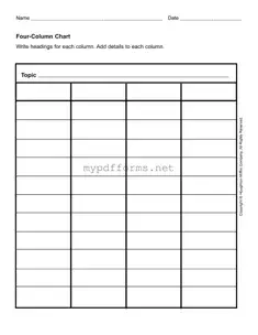 Get Four Column Chart Form in PDF