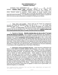 Get Horse Training Contract Form in PDF