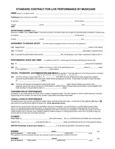 Get Live Performance Contract Form in PDF