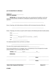 Get Louisiana act of donation Form in PDF