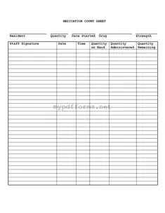 Get Medication Count Sheet Form in PDF