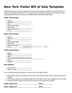 Attorney-Verified  Trailer Bill of Sale Document for New York
