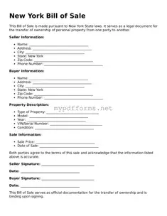 Attorney-Verified  Bill of Sale Document for New York