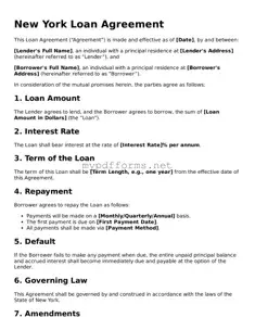 Attorney-Verified  Loan Agreement Document for New York