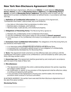 Attorney-Verified  Non-disclosure Agreement Document for New York