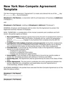 Attorney-Verified  Non-compete Agreement Document for New York