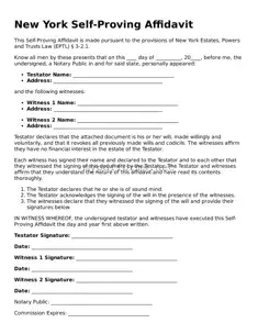 Attorney-Verified  Self-Proving Affidavit Document for New York
