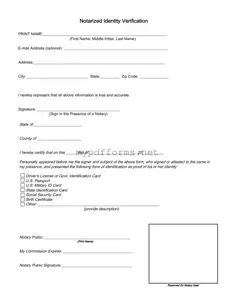 Get Notarized Identity Verification Form in PDF