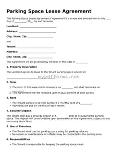 Parking Space Lease Agreement Template