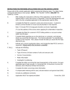 Get Peco Service And Meter Application Form in PDF