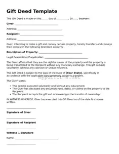 Gift Deed Template