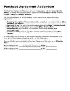 Purchase Agreement Addendum Template