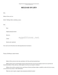 Get Release Of Lien Texas Form in PDF