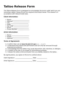 Tattoo Release Template