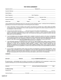 Get Test Drive Form in PDF