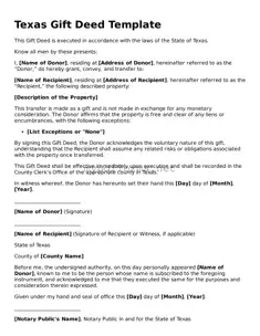 Attorney-Verified  Gift Deed Document for Texas