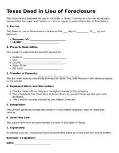Attorney-Verified  Deed in Lieu of Foreclosure Document for Texas