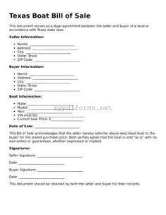 Attorney-Verified  Boat Bill of Sale Document for Texas