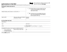 Get Usps Hold Mail Request Form in PDF