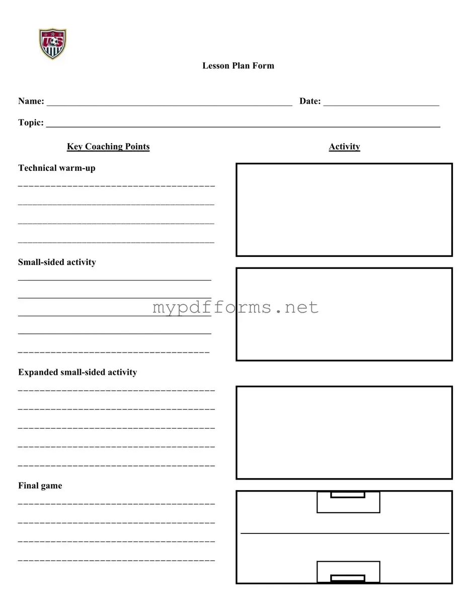 Get Soccer Training Session Plan Form in PDF