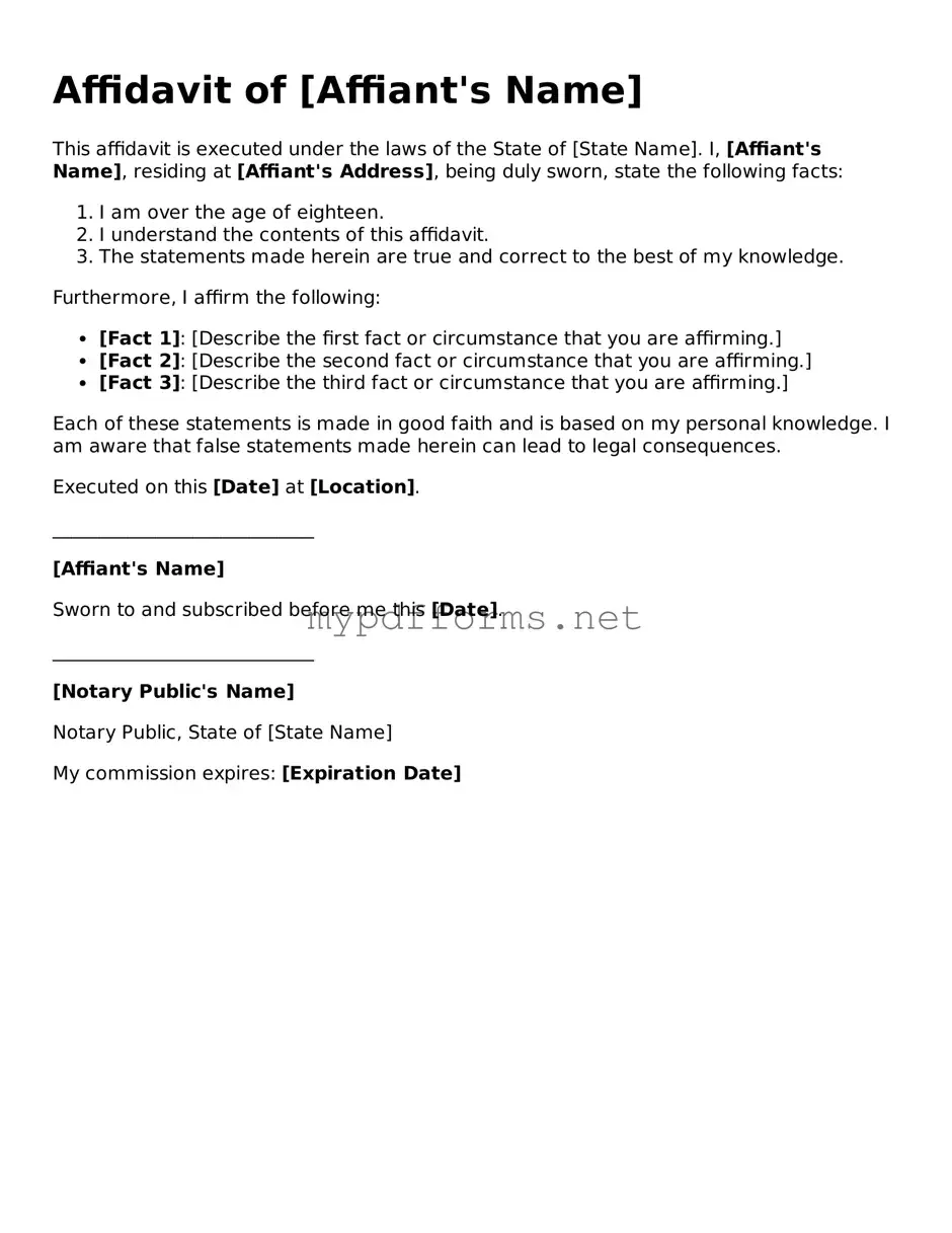Affidavit Template