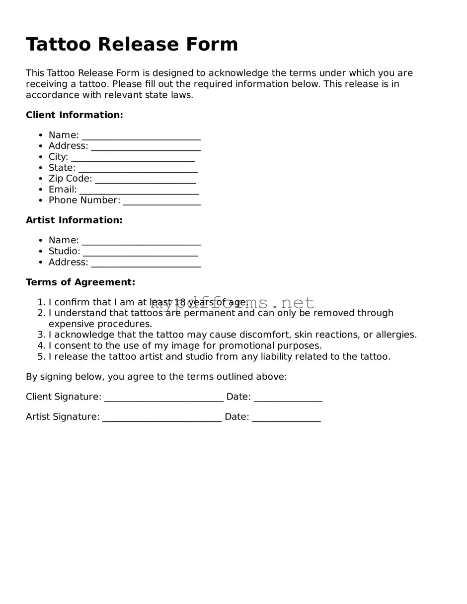 Tattoo Release Template