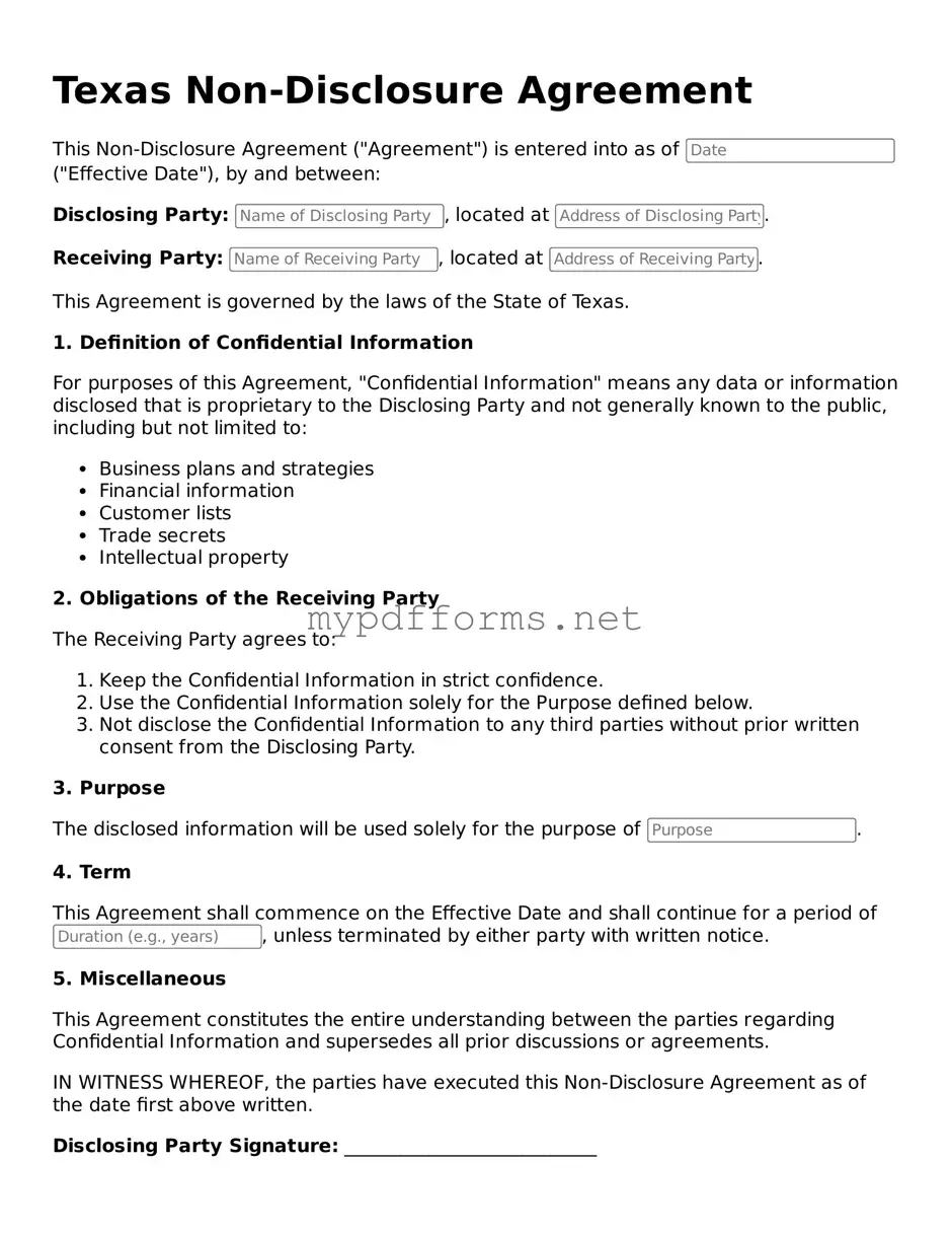 Attorney-Verified  Non-disclosure Agreement Document for Texas