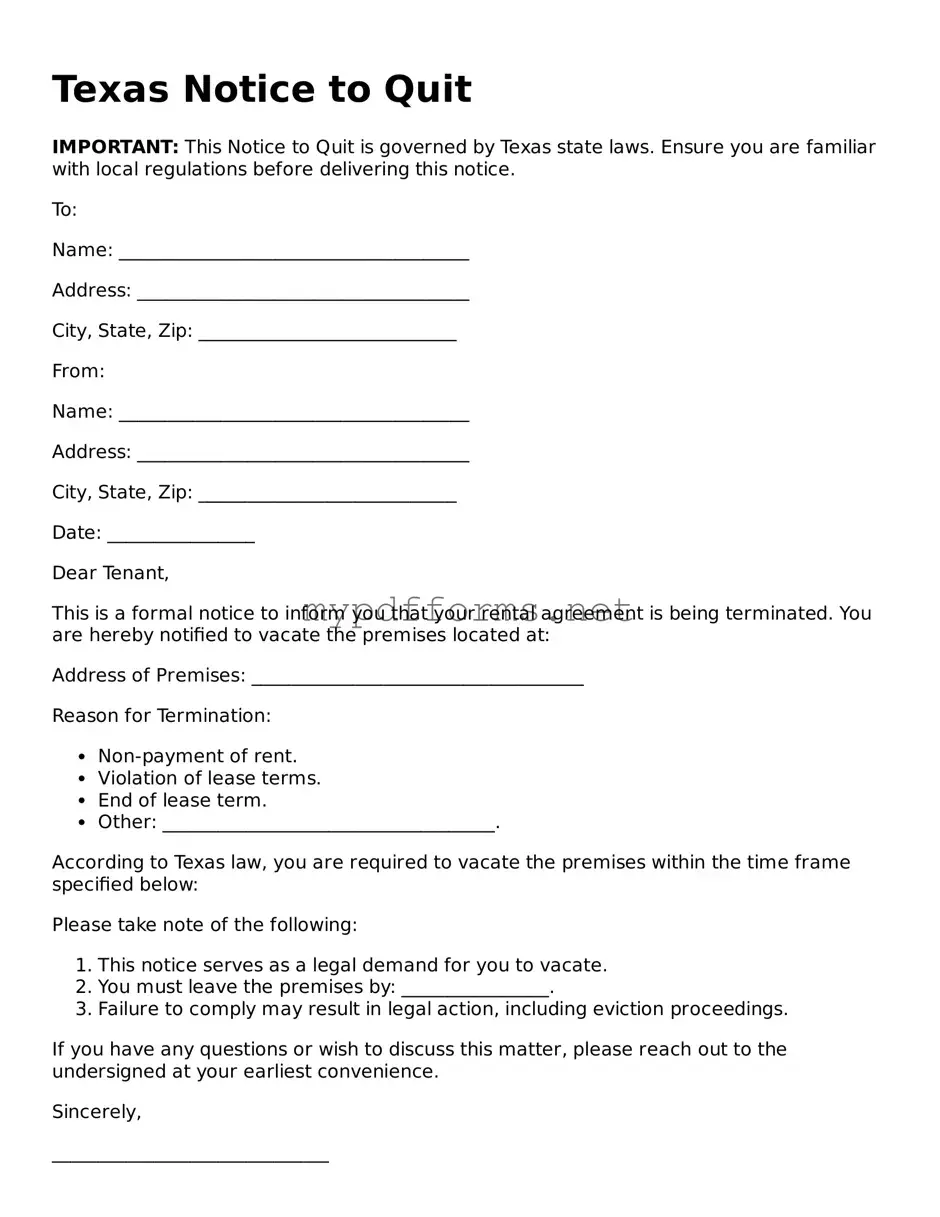 Attorney-Verified  Notice to Quit Document for Texas