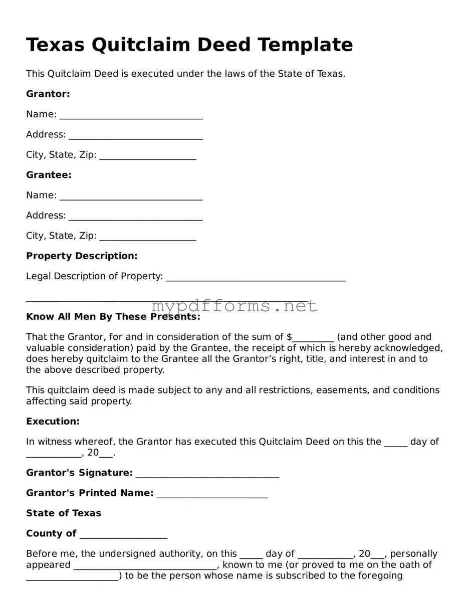 Attorney-Verified  Quitclaim Deed Document for Texas