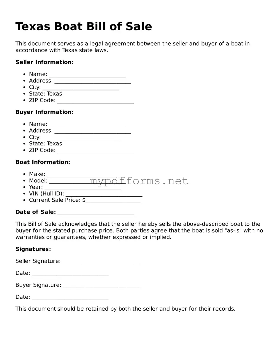Attorney-Verified  Boat Bill of Sale Document for Texas